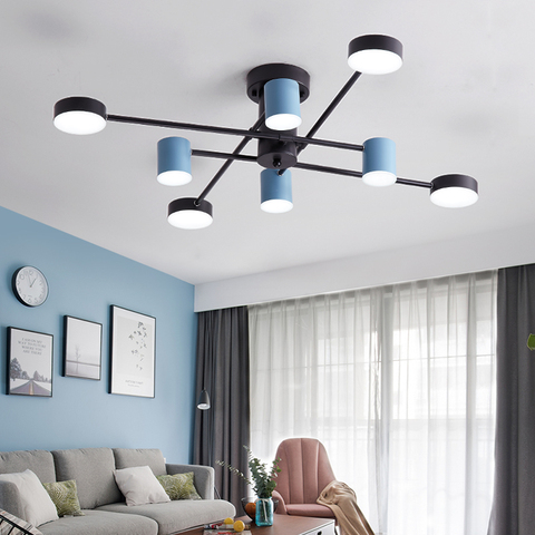 Plafonnier noir moléculaire, design nordique post-moderne, éclairage d'intérieur, éclairage d'intérieur, luminaire de plafond, idéal pour un salon, une chambre à coucher, une salle à manger, une salle d'étude, LED ► Photo 1/6