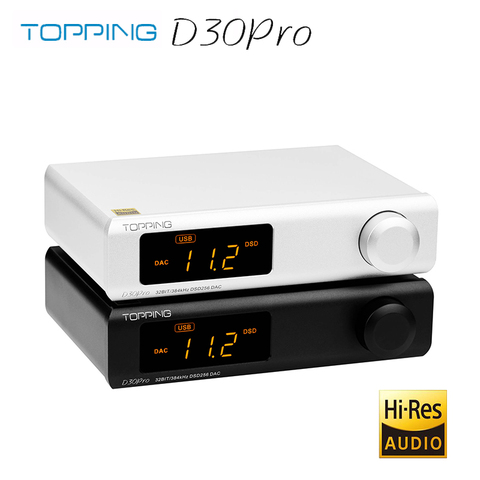 TOPPING – décodeur D30pro 4 × CS43198 DAC XU208 DSD256 et pcm384 khz, fonction de préamplificateur haute définition D30 PRO avec télécommande ► Photo 1/6