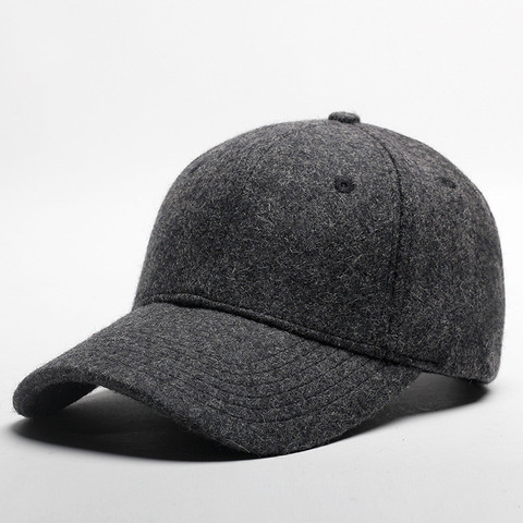 Casquette de baseball en laine pour hommes, chapeau chaud d'extérieur en velours épais, collection automne et hiver 2022 ► Photo 1/6