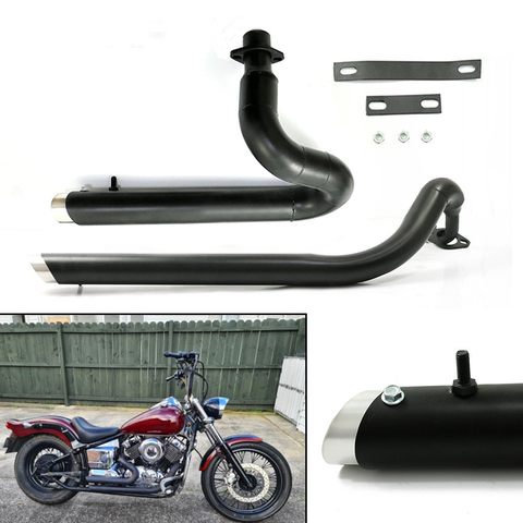 Pour Yamaha Drag Star v-star 650 XVS650 DS650 XVS400 650A moto tuyau d'échappement Aerofluxus avec silencieux silencieux amovible ► Photo 1/6