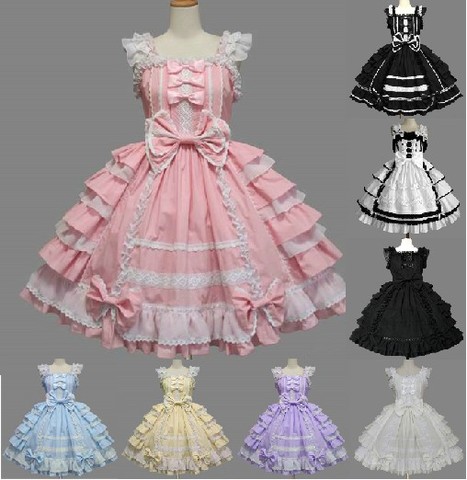 Classique Lolita robe femmes couches Cosplay Costume coton JSK robe pour fille 10 couleurs ► Photo 1/6