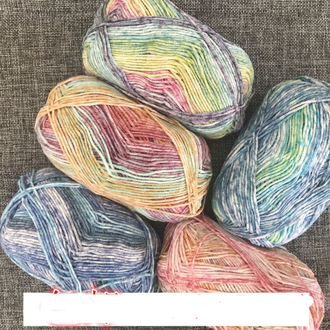 Fil de coton à lait en aérosol 4 brins de laine mérinos, 40g, Segment teint dégradé, châle pour bébé, fil de filature, accessoire de bijoux AFK001 ► Photo 1/6