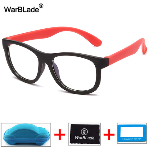 Lunettes Anti lumière bleue pour enfants, monture optique Flexible en Silicone, blocage de l'ordinateur pour garçons et filles ► Photo 1/6