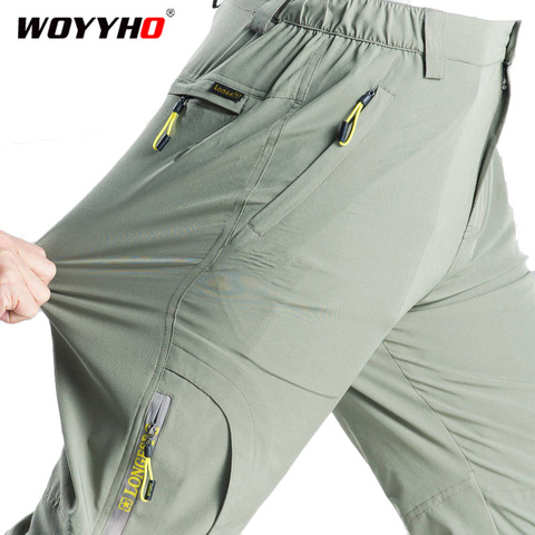 Pantalon de randonnée extensible hommes pantalon Softshell à séchage rapide extérieur haute élastique randonnée Trekking pêche pantalon d'escalade pantalon ► Photo 1/6