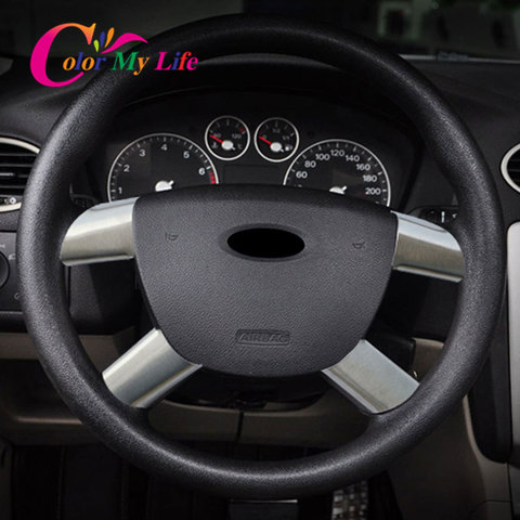 Color My Life – panneau de volant de voiture en acier inoxydable pièces/ensemble, garniture de couverture à paillettes pour Ford Focus 2 Mk2 2005 – 2012, accessoires ► Photo 1/6