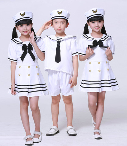 Costumes de Cosplay de la marine pour bébés garçons, costume militaire d'halloween, uniforme de marin pour enfants, vêtements de danse de spectacle ► Photo 1/5