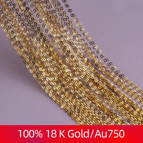 XF800 – collier en or véritable 18k Au750, bijoux fins, chaîne en or blanc jaune, cadeau de mariage romantique pour femmes et filles D206 ► Photo 1/6