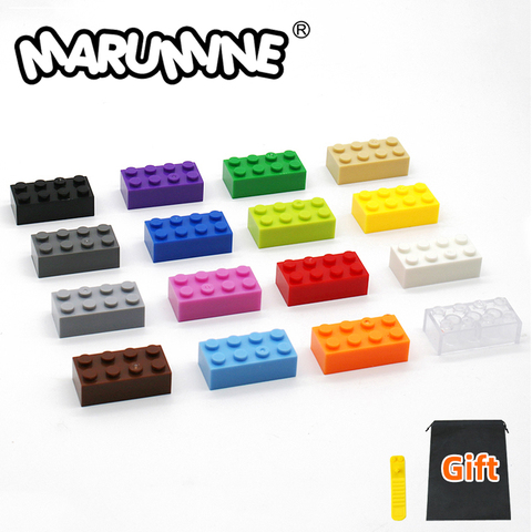 MARUMINE 100 pièces 2x4 points Cube briques Standard MOC classique blocs de construction ensemble d'apprentissage Compatible avec d'autres marques ► Photo 1/6