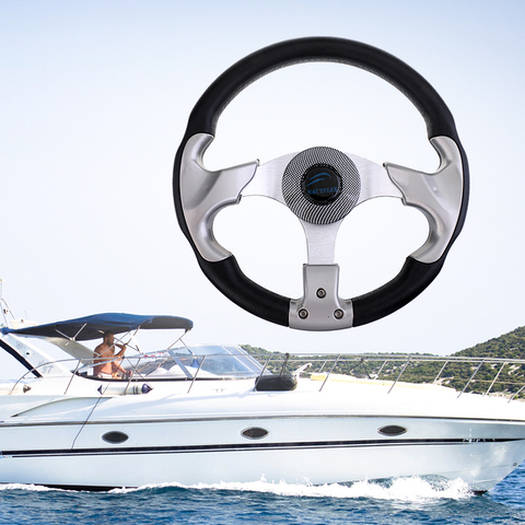 Volant de volant marin 12.4 ''315mm et 3/4'' | Arbre conique, volant de volant à 3 rayons, Non directionnel pour accessoire de bateau de Yacht ► Photo 1/6