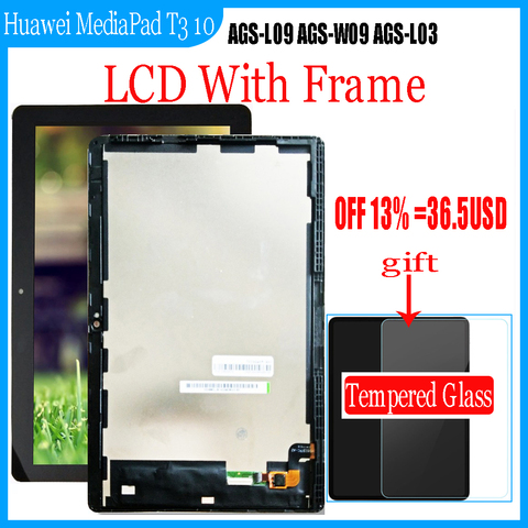 Bloc écran tactile LCD, 9.6 pouces, LTE, avec Film en verre, pour Huawei MediaPad T3 10 AGS-L09 AGS-W09 AGS-L03 9.6 ► Photo 1/6