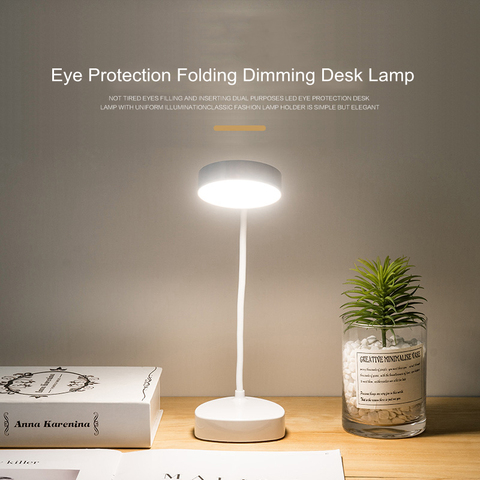 Portable LED Rechargeable par USB lampe de bureau pliante Protection des yeux tactile gradation travail lecture lampe de Table lumière Led 3 couleurs ► Photo 1/6