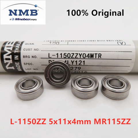 20 pièces/100 pièces d'origine NMB haute vitesse roulement L-1150ZZ 5*11*4mm MR115ZZ précision miniature roulements à billes 5mm x 11mm x 4mm ► Photo 1/2