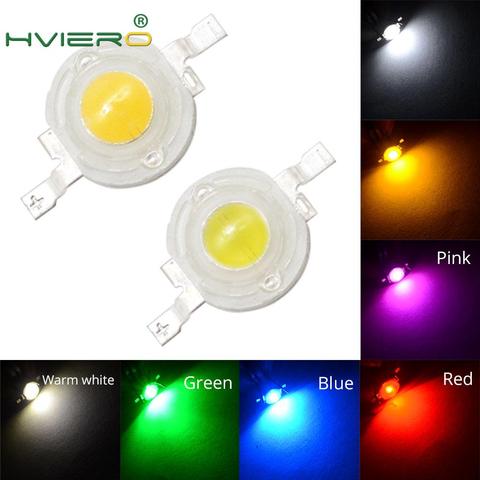 10X 1W haute puissance LED blanc rouge vert bleu jaune 100-120LM puce perles 4 lignes d'or émetteur Diode lampe ampoule puce pour lumière à assembler soi-même ► Photo 1/6