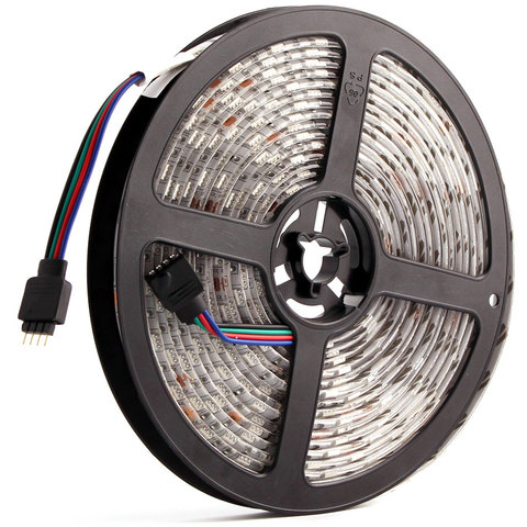 Bande lumineuse RGB 5050 24 V LED, étanche, flexible, 5 mètres, ruban d'éclairage blanc chaud, 60Led s, pour rétro-éclairage de télévision ► Photo 1/6