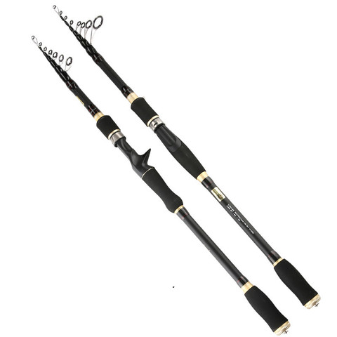 Portable télescopique Rock canne à pêche de haute qualité 1.8m-3.0m fibre de carbone filature tige de coulée carpe mangeoire tige voyage bateaux mer ► Photo 1/6