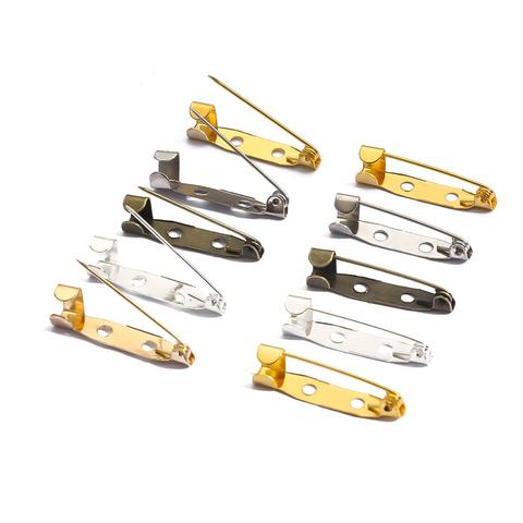 Base de broche, clips, broches 5 couleurs, vierge, avec verrouillage sûr, pour faire des découvertes 50pcs, 15 20 25 30 35mm, bijoux à bricoler soi-même ► Photo 1/6