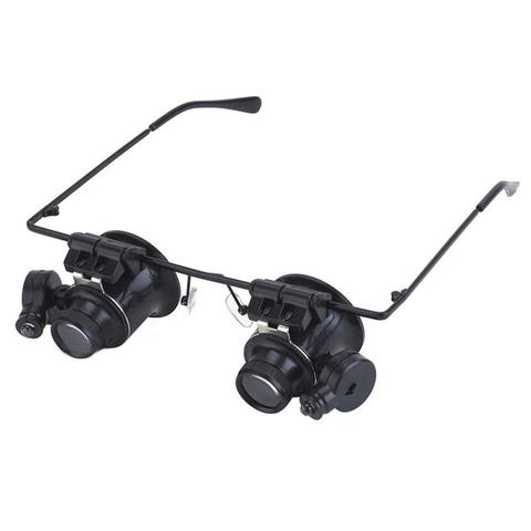 20X lunettes Type Double loupe pour les yeux montre outil de réparation loupe avec deux lampes LED réglables ► Photo 1/6