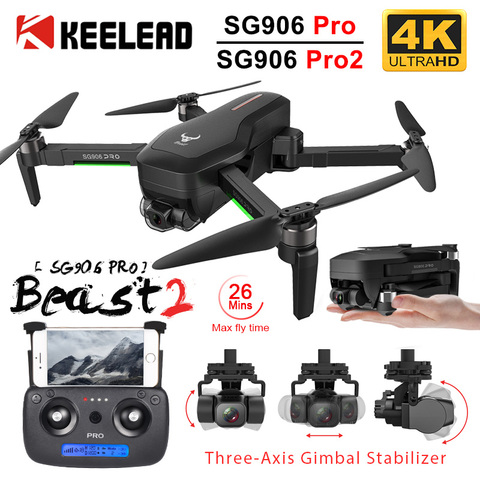 KEELEAD – Drone quadrirotor SG906 Pro Pro2 avec caméra HD 4K, avec GPS, 5G, WIFI, 2 3 axes, anti-secousse, cardan professionnel, moteur brushless, radiocommandé ► Photo 1/6
