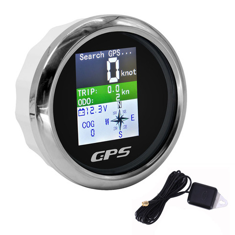 Compteur de vitesse GPS voiture bateau avec antenne GPS pour moteur Yacht TFT écran étanche odomètre réglable voyage ODO COG voltmètre 9-32V ► Photo 1/6