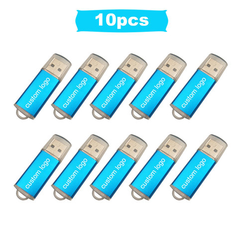 Clé Usb en métal personnalisable avec Logo, support à mémoire de 4gb 8gb 32gb 16gb 10 pièces/lot, photographie, cadeau en vrac ► Photo 1/6