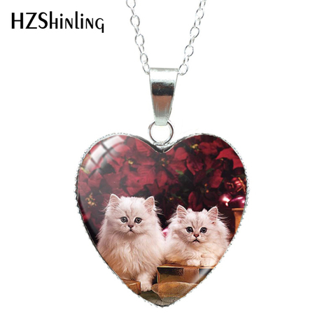 Collier en forme de cœur et de dôme en verre, bijoux artisanaux faits à la main avec des chats de dessin animé, à la mode, mignon, hz3, 2022 ► Photo 1/6