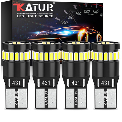 Ampoules led Canbus T10 W5W, 4 pièces, lumières de stationnement, sans erreur, dôme intérieur, lumière blanche, pour Audi BMW Benz, 24SMD 168 12V, 4 pièces ► Photo 1/6