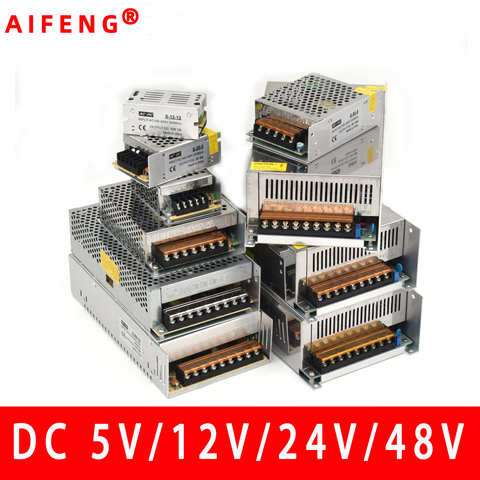 AIFENG-alimentation électrique de commutation 110V/ 220V à 5V, 12V, 24V, 48V, alimentation led, alimentation pour vidéosurveillance, bande LED AC vers DC ► Photo 1/6