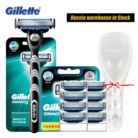 Gillette Mach 3 lames de rasoir à raser pour le visage des hommes lame de rasoir tranchante remplaçable lame de rasoir Mach3 Cassette recharge de lame de rasage ► Photo 1/6