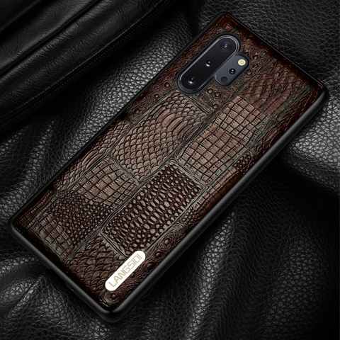 En cuir véritable rétro d'épissure pour Samsung galaxy Note 20 10 8 9 S20 FE S7 S9 S10 Plus S20 Ultra A50 A51 A71 A10 A8 A7 2017 ► Photo 1/6