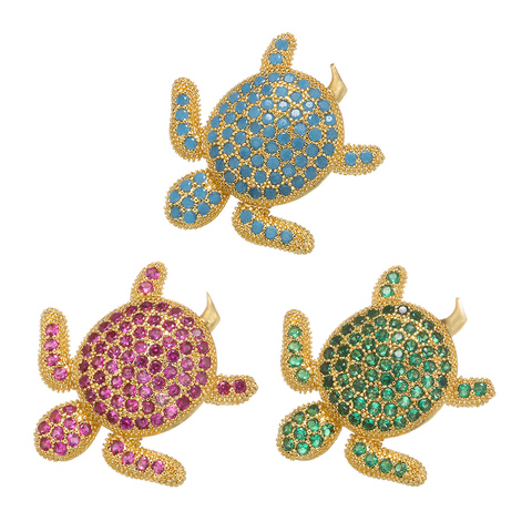 ZHUKOU-connecteur tortue en cristal pour femmes, petit Animal, 19x21mm, accessoires de bijouterie, DIY, collier, bricolage, modèle: VS437 ► Photo 1/6