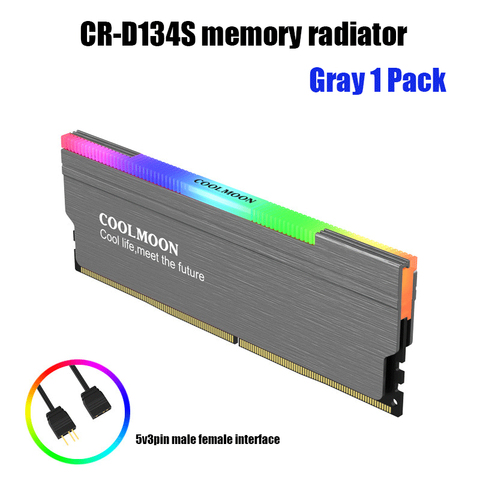 Coolmoon RAM dissipateur thermique ARGB, radiateur mémoire RGB, 5V 3Pin M/B SYNC, CR-D134S ► Photo 1/6