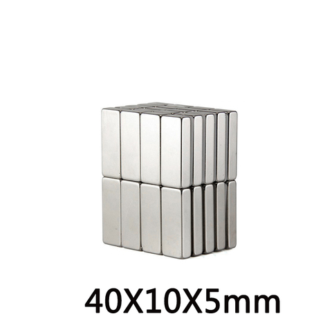 Aimant magnétique N35 rectangulaire 40x10x5mm à base de terres rares, lot de 2 à 100 pièces ► Photo 1/4