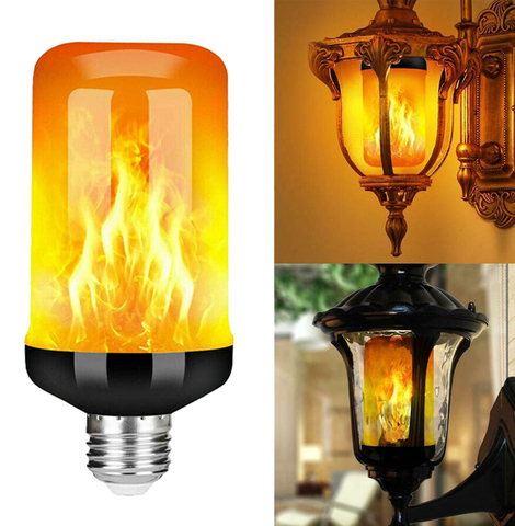 Ampoule E27 9W LED à effet de Flamme, E26 B22, mur LED lumière vacillante, luminaire décoratif pour un jardin, une cour ou une fête de noël ► Photo 1/6