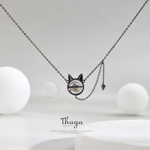 Thaya-collier pendentif en argent sterling 925, boucles d'oreilles, collier en argent Sterling, pour femmes et filles ► Photo 1/6