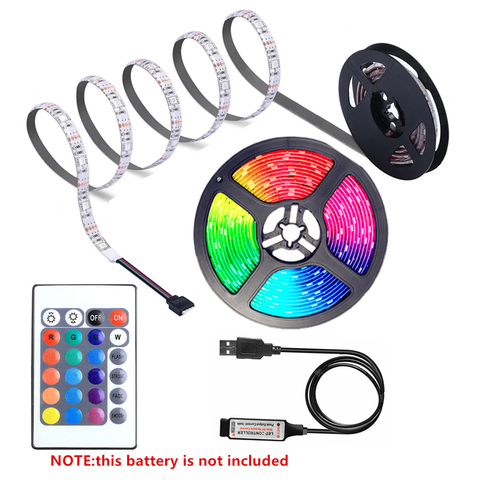 Bande LED 5050 RGBW pour rétro-éclairage USB 5V, 1m 2m 3m 4m 5m, ruban coloré blanc noir PCB 2835 RGB, décoration de la chambre à coucher TV ► Photo 1/6