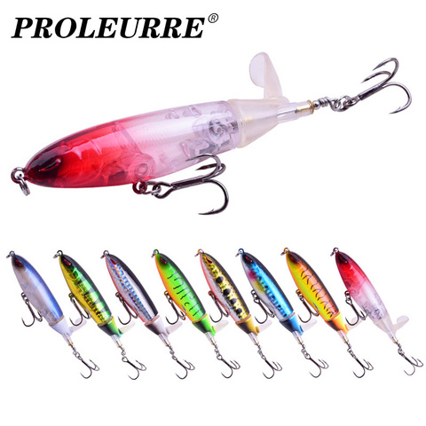 1 pièces pêche Whopper Popper Topwater leurre dur 10cm 13.5g avec Plopper doux rotatif queue appât artificiel bar brochet Pesca attirail ► Photo 1/6