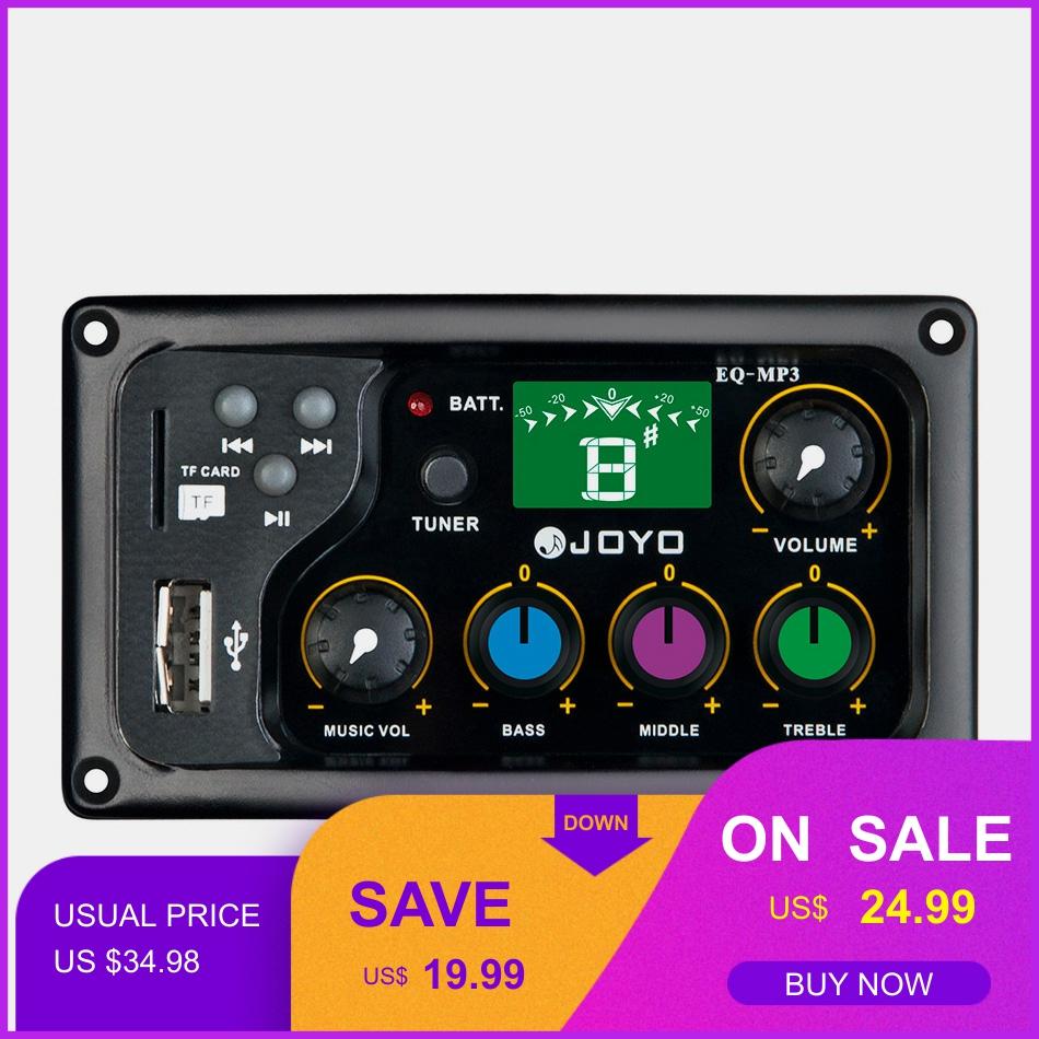 JOYO eq-mp3 LCD numérique 3 bandes EQ préampli de ramassage avec MP3 et fonction Tuner affichage LCD basse moyenne aigus Volune ajuster ► Photo 1/1