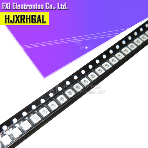 100 pièces Super lumineux 3528 1210 SMD LED rouge/vert/bleu/jaune/blanc/UV/Diode LED glacée ► Photo 1/2