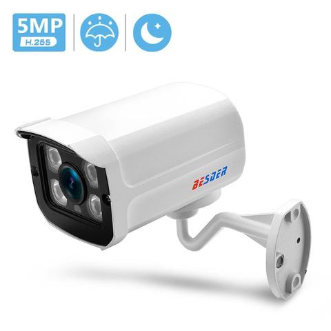 Caméra de surveillance extérieure IP HD 5MP/1080P, étanche, avec codec H.265, Audio, Vision nocturne infrarouge, système de sécurité en métal, protocole ONVIF P2P, avec alarme ► Photo 1/6