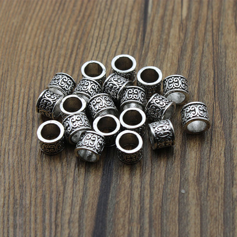 20 pcs/lot tibétain argent métal entretoise perles pour la fabrication de bijoux, grand trou 6mm perles entretoises en vrac résultats Bracelet collier bricolage ► Photo 1/3