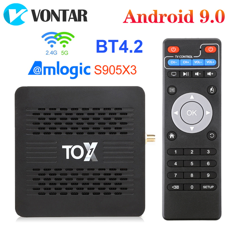 Boîtier Smart Tv TOX1, Amlogic S905X3, 4 go/32 go, Android 9, 4K, lecteur multimédia avec Wifi double bande 2022 M, bt 4.2, compatible avec Dolby Atmos, 1000 ► Photo 1/1