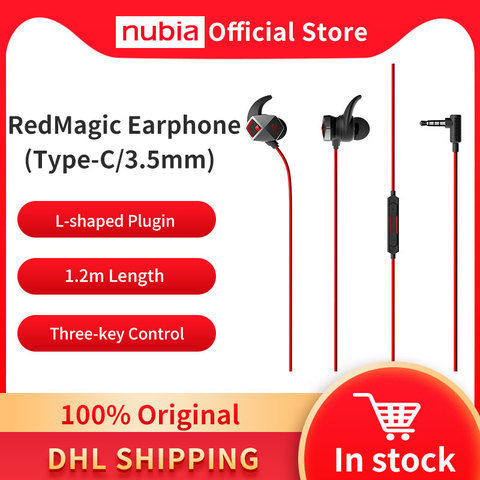 100% Original Nubia RedMagic Gaming écouteur type-c écouteurs 3.5mm écouteur Nubia casque pour RedMagic 5S 5G ► Photo 1/4