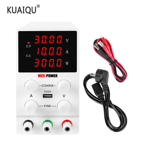 Alimentation électrique réglable, 30V, 10a, LED, pour banc de laboratoire numérique, interrupteur stabilisé, régulateur de tension, 110v, 220v ► Photo 1/6