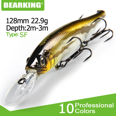 BEARKING-leurre méné idéal pour la pêche, appât artificiel idéal, wobblers, crackbait, 128mm, 22.9g, dive2-3m couleurs ► Photo 1/6