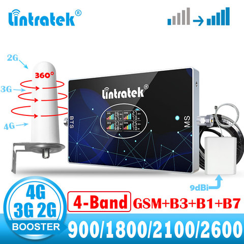 Amplificateur de Signal 4G LTE 900 1800 2100 2600, répéteur d'appels vocaux de téléphones portables, 4 bandes GSM 2G 3G 4G B20 B3 B1 ► Photo 1/6