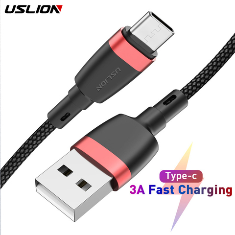 USLION – câble USB Type C 3A pour recharge rapide, cordon de chargeur usb-c pour téléphone Samsung S10 S9 Xiaomi mi9 Redmi note 7 Huawei P30 ► Photo 1/6