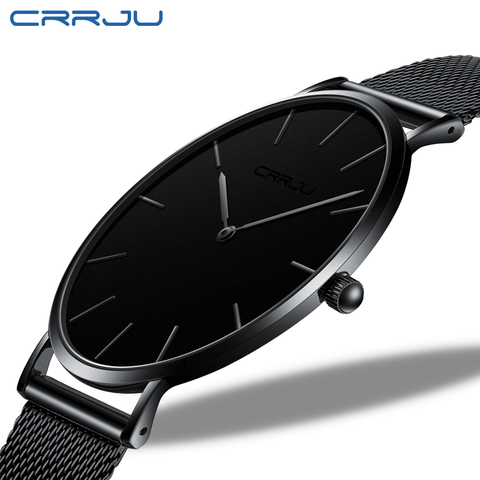 CRRJU – montre de Sport pour hommes, nouvelle mode, Top marque de luxe, étanche, Simple et Ultra-mince, horloge à Quartz ► Photo 1/6