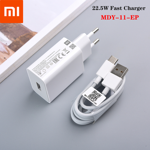 Xiaomi – chargeur rapide 22.5W QC 3.0 Original ue, adaptateur de Charge, câble USB Type C 1M pour Mi 10 9 Lite 9T Redmi Note 8T 9S 9 ► Photo 1/6