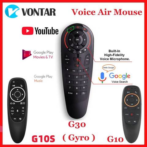 G10 G10S G30 Google voix télécommande gyroscope détection IR apprentissage Mini 2.4G sans fil Air souris clavier pour X96 MAX H96 X3 Box ► Photo 1/5