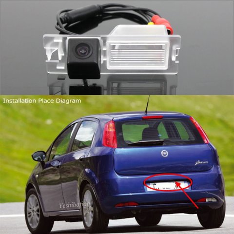 Caméra de stationnement pour voiture, pour Fiat Grande Punto Fiat Punto Evo Fiat Avventura 3D 5D, caméra de recul, caméra de plaque d'immatriculation ► Photo 1/6